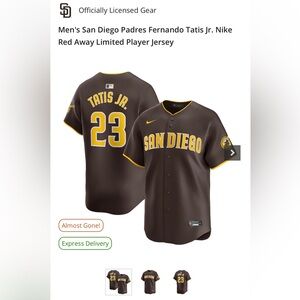 Tatis Jersey Size Adult Smalll